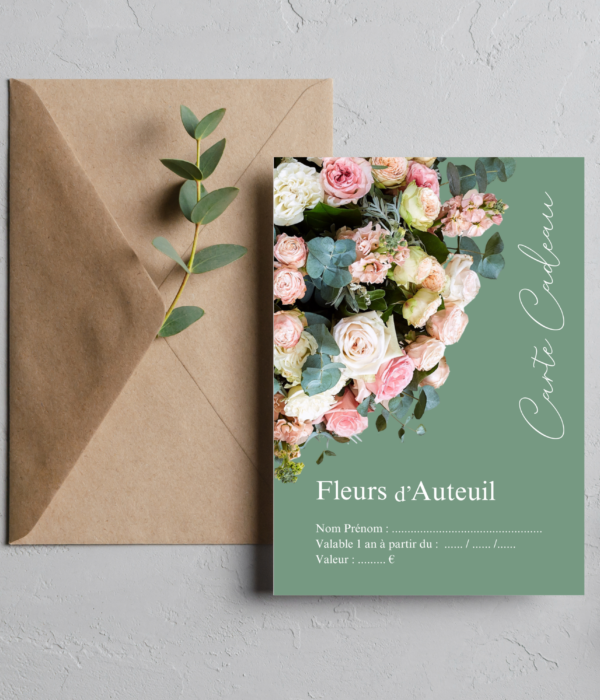 carte cadeau fleurs d'auteuil