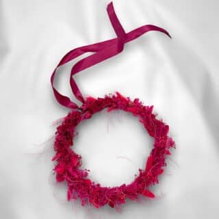 couronne mural fuchsia fleurs séchées