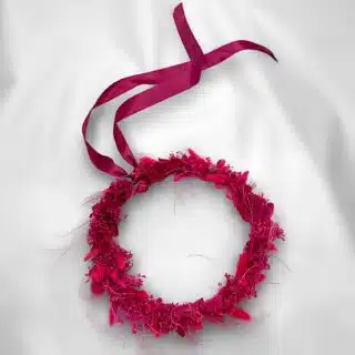 couronne mural fuchsia fleurs séchées