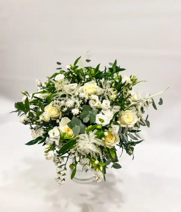 L'Authentique bouquet de fleurs blanc et vert pour la Saint Valentin